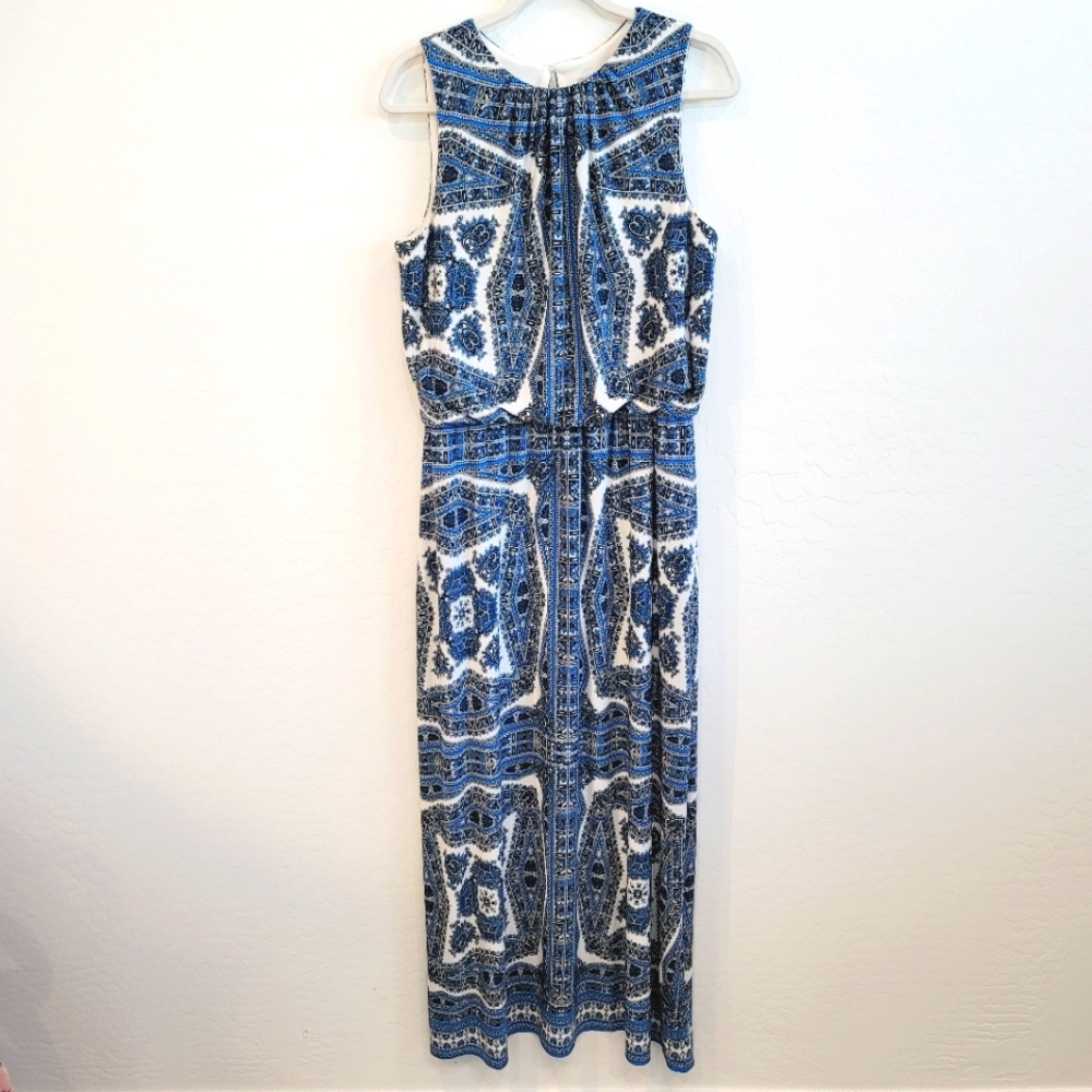 CB Established 1962 Blue Sleeveless Maxi Dress Women's Size 12